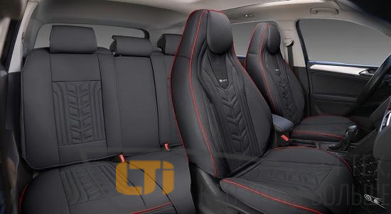 Накидки DRIFT Черные Кант красный комплект
